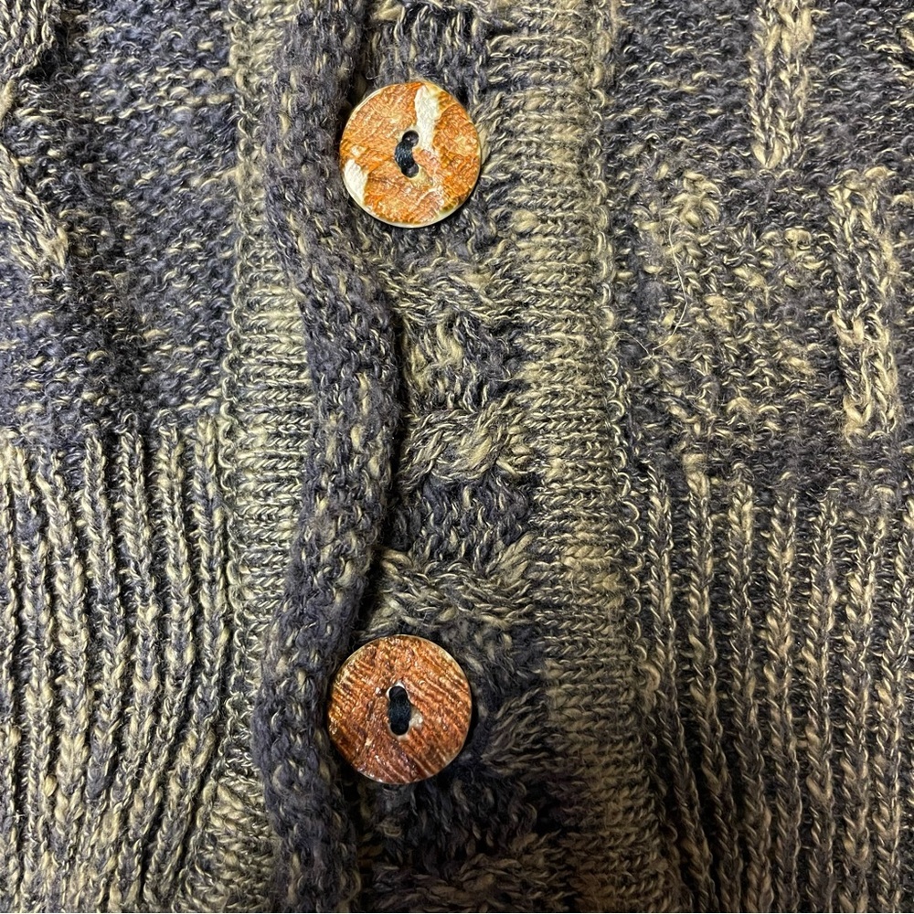 VTG Naturals By COOGI Australia Earth Tone 3D Knit Sweater Linen Cotton Cardigan - Picture 5 of 13